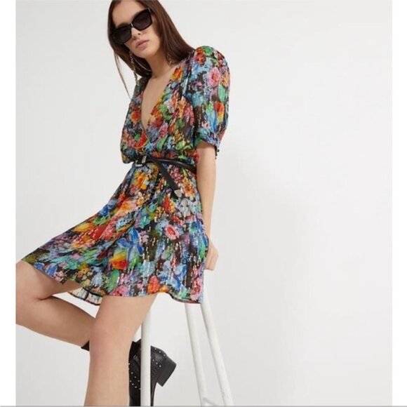 The Kooples Tokyo Night Floral Print Wrap Dress - Picture 1 of 8